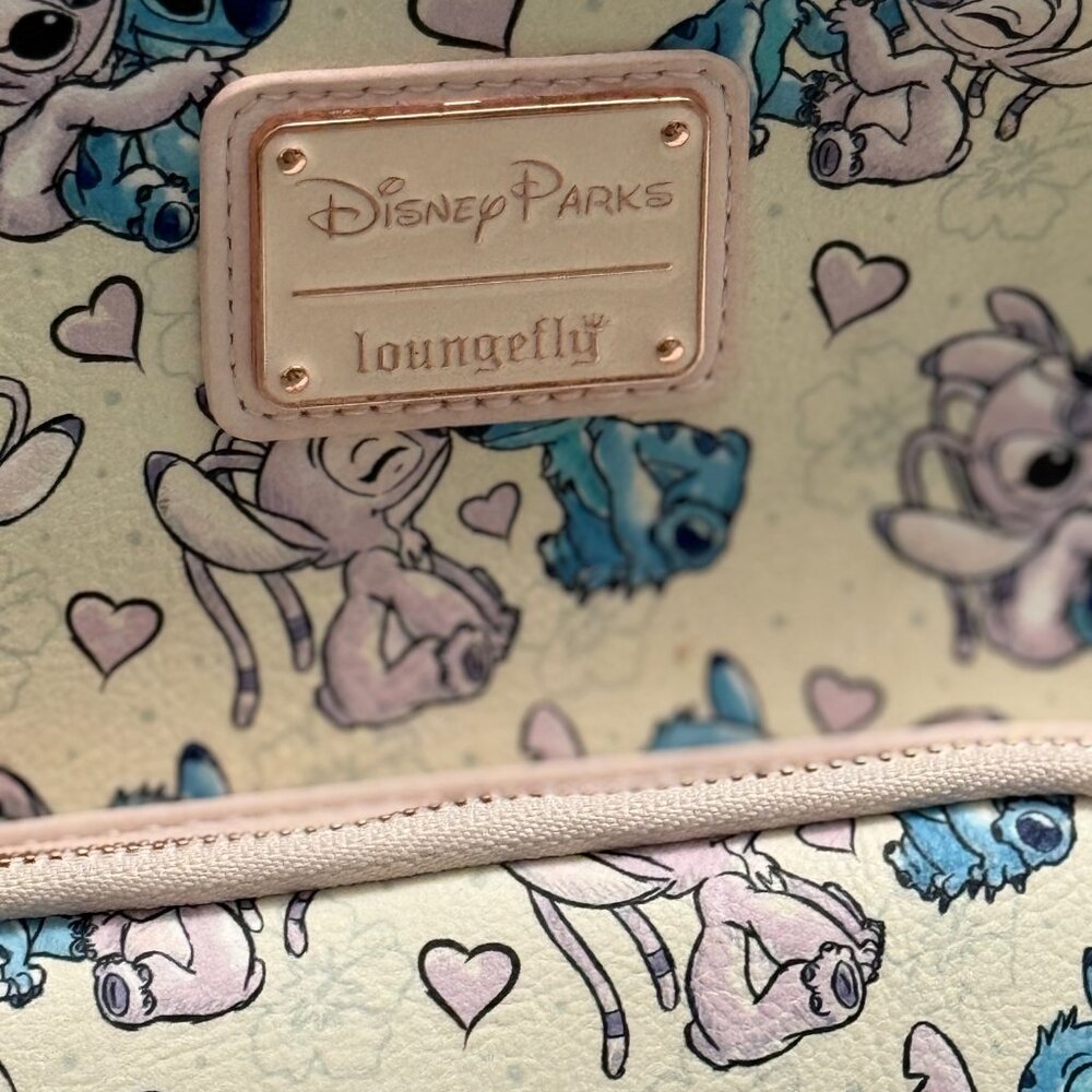 🎒 Disney Parks Loungefly Stitch & Angel Mini Backpack – Pastel Hearts Print - Picture 8 of 8